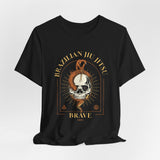 Brazilian Jiu Jitsu Skull Tee — "Brave" Martial Arts Graphic Shirt