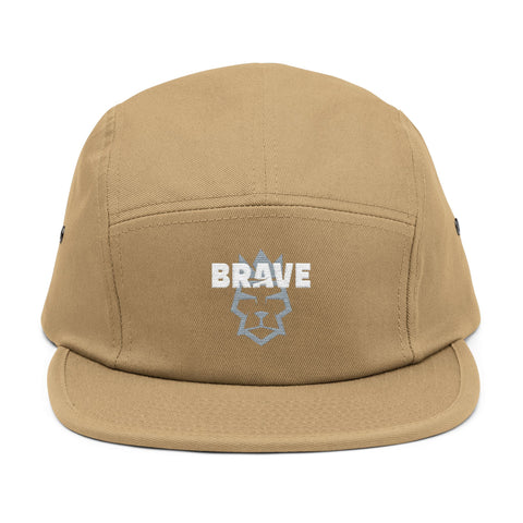 Embroidered 'Brave Kimonos' 5-Panel Cap — Casual Tan Streetwear Hat